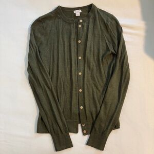J. Crew Olive Green Cardigan Sweater